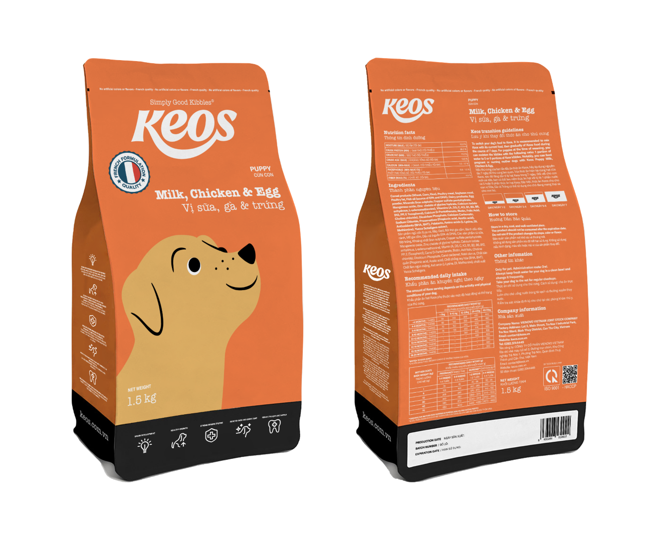 KEOS DOG PUPPY MILK CHICKEN N EGG 20KG